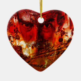 Red Face Graffiti Keramikornament