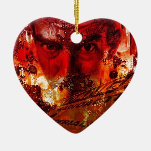 Red Face Graffiti Keramikornament (Vorne)