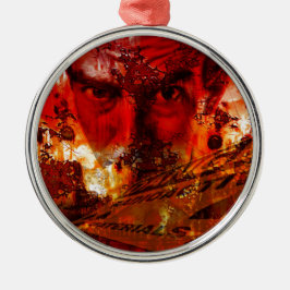 Red Face Graffiti Ornament Aus Metall