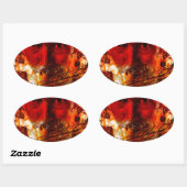 Red Face Graffiti Ovaler Aufkleber (Blatt)