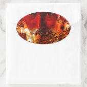 Red Face Graffiti Ovaler Aufkleber (Tasche)