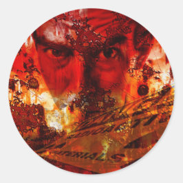 Red Face Graffiti Runder Aufkleber