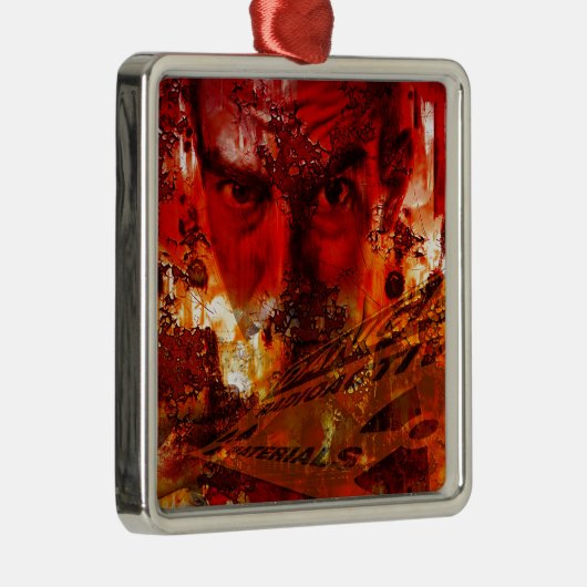 Red Face Graffiti Silbernes Ornament (Rechts)