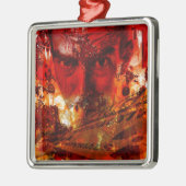 Red Face Graffiti Silbernes Ornament (Links)