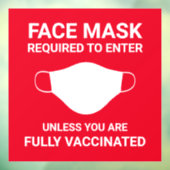 Red Face Mask Required Sign Square Window Cloning Fensteraufkleber (Blatt 3)