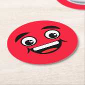 Red Face of Joy Runder Pappuntersetzer (Angewinkelt)