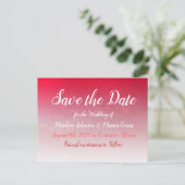 Red Fade Crackle Save the Date Postcard Postkarte (Stehend Vorderseite)