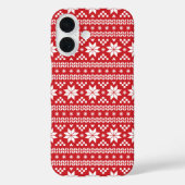 Red Fair Isle Christmas Sweater Pattern Case-Mate iPhone Hülle (Rückseite)