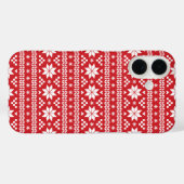Red Fair Isle Christmas Sweater Pattern Case-Mate iPhone Hülle (Rückseite (Horizontal))