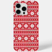 Red Fair Isle Christmas Sweater Pattern Case-Mate iPhone Hülle (Rückseite)