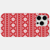Red Fair Isle Christmas Sweater Pattern Case-Mate iPhone Hülle (Rückseite (Horizontal))