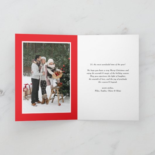 Red Fair Isle Strick Pattern Foto Weihnachten (Innenseite)