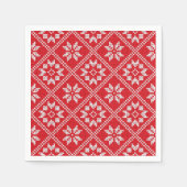 Red Fair Isle Sweater Strick Pattern Weihnachten Serviette (Vorderseite)