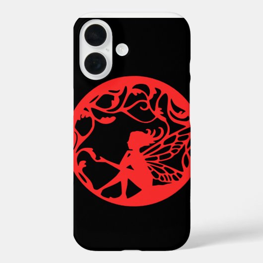 Red Fairy Black Background Case-Mate iPhone Hülle (Rückseite)