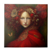 Red Fairy Fantasy Art Fliese (Vorderseite)