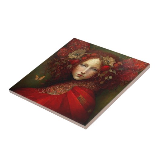 Red Fairy Fantasy Art Fliese (Seite)