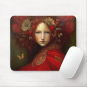 Red Fairy Fantasy Art Mousepad (Mit Mouse)