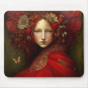 Red Fairy Fantasy Art Mousepad