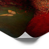 Red Fairy Fantasy Art Poster (Ecke)