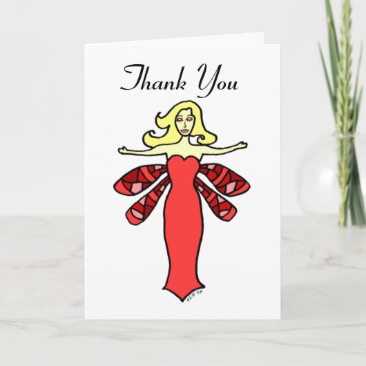 Red Fairy Vielen Dank Dankeskarte (Vorderseite)