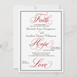 Red Faith Hope Liebe Calligraphy Weditation Einlad Einladung