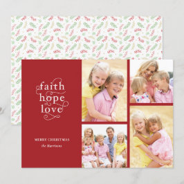 Red Faith Hope Liebe Typografie 4-Foto Weihnachten