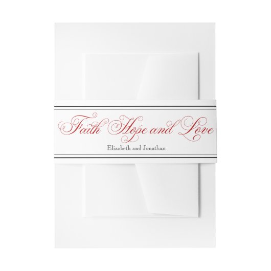 Red Faith Zuhause & Liebe Christlich Wedding Bly B Einladungsbanderole (Vorderseite Beispiel)