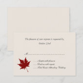 Red Fall Leaf Hochzeitskarten RSVP Karte (Vorne/Hinten)
