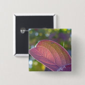 Red Fall Leaf und Bokeh Button (Vorne & Hinten)