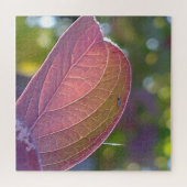 Red Fall Leaf und Bokeh Puzzle (Horizontal)