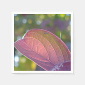 Red Fall Leaf und Bokeh Serviette (Vorderseite)