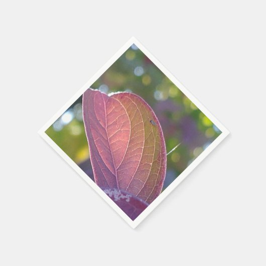Red Fall Leaf und Bokeh Serviette (Ecke)