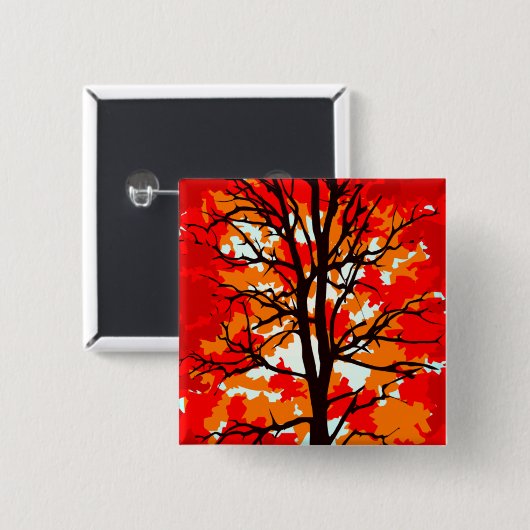 Red Fall Tree Button (Vorne & Hinten)