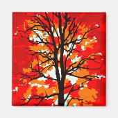 Red Fall Tree Magnet (Vorne)