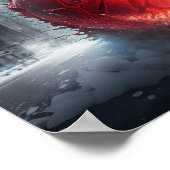 Red Falling Fireball Poster (Ecke)