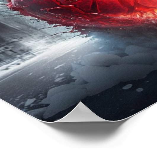 Red Falling Fireball Poster (Ecke)