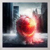 Red Falling Fireball Poster (Vorne)