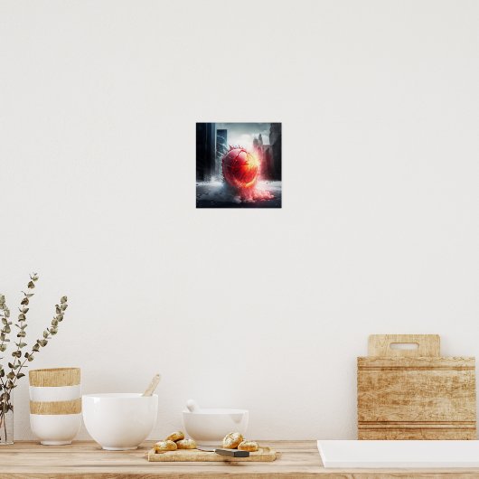 Red Falling Fireball Poster (Küche)