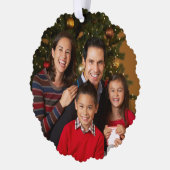 Red Family Foto Frohe Weihnachten Ornament Karte (Links)