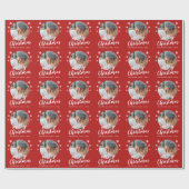 Red Family Foto Snowflake Frohe Weihnachten Geschenkpapier (Flach)
