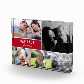 Red Family Multiple Foto Collage Weihnachtsgeschen (Rechts)