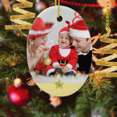 Red Family Photo Minimalist Keepsake Keramik Ornament