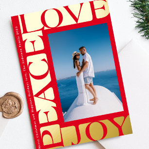 RED farbenfrohe LIEBE PEACE JOY One Foto Frame Folien Feiertagskarte