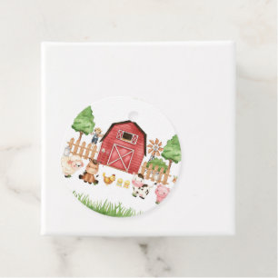 Red Farm Animals Baby Dusche Geschenkanhänger