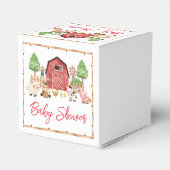 Red Farm Animals Baby Dusche Geschenkschachtel (Rückseite)