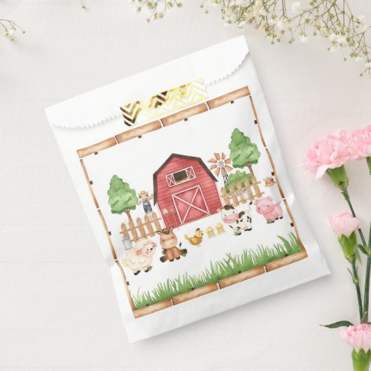 Red Farm Animals Baby Dusche Geschenktütchen (Versiegelt)