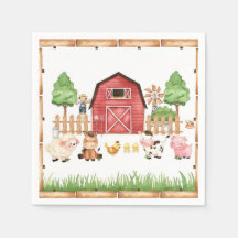 Red Farm Animals Baby Dusche
