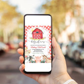 Red Farm Animes Boy Baby Dusche Einladung