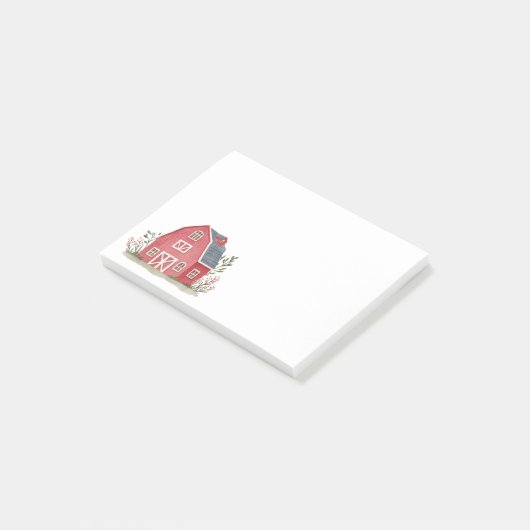 Red Farm Barnyard Modern Post-it Klebezettel (angewinkelt)