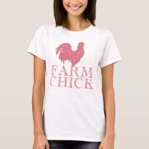 Red Farm Chick mit Rooster Women's Basic T - Shirt